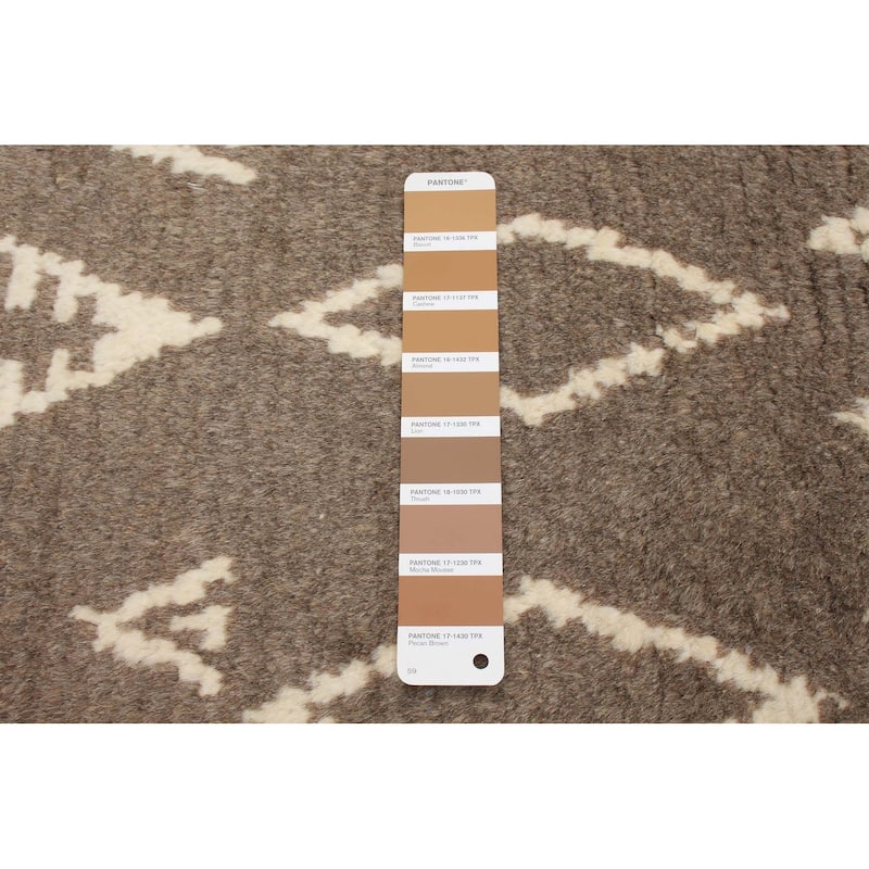 ECARPETGALLERY Hand-knotted Pak Finest Marrakesh Brown Wool Rug - 7'9 x 10'3