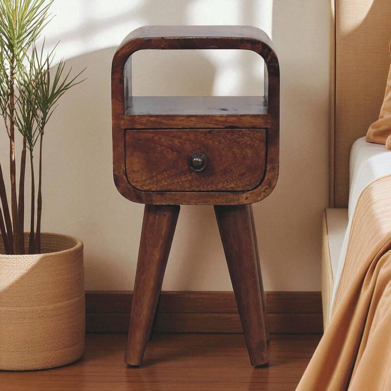 Solid Wood Extra Mini Curve Bedside