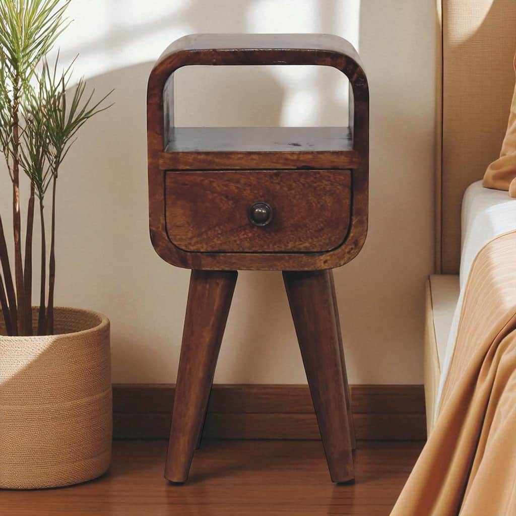 Solid Wood Extra Mini Curve Bedside
