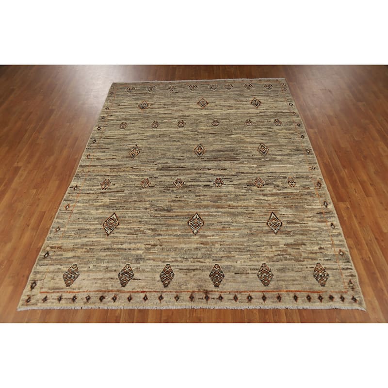 Moroccan Oriental Area Rug Handmade Living Room Wool Carpet - 7'3" x 9'7"