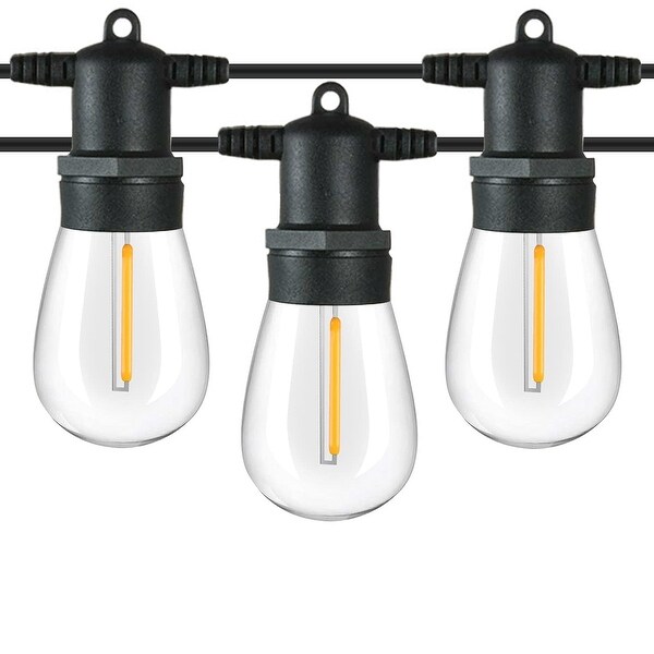Cedar Hill 108102 15 Light Outdoor Indoor 48 ft. Plug in Globe Bulb LED String Lights with S14 Single Filament Bulbs