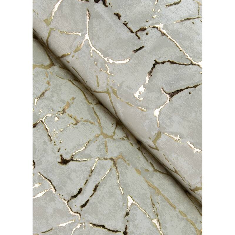 A-Street Prints Soma Silver Metallic Crackling Wallpaper