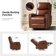 preview thumbnail 91 of 111, Fiacro 30.31" Genuine Leather Wingback Swivel Rocker Recliner with Nailhead Trim