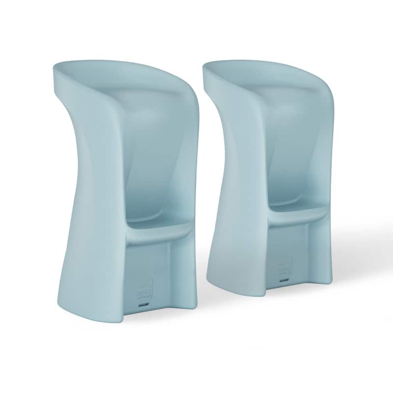 Ledge Lounger In Pool Barstools, Outdoor Patio, 33" Height - Set of 2 - Frost