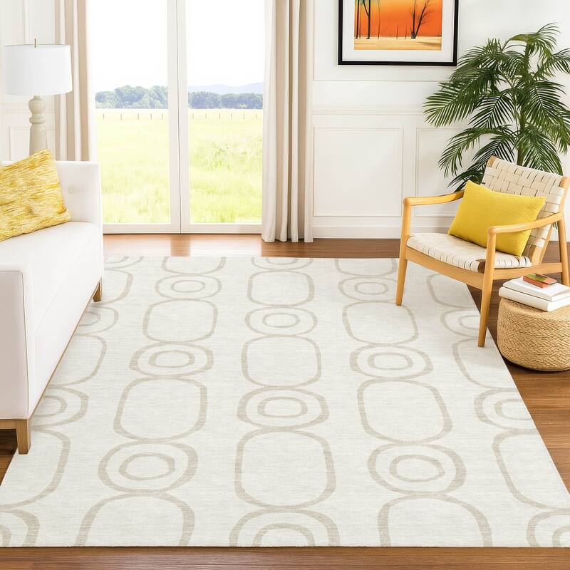 Machine Washable Indoor/ Outdoor Modern Vibe Chantille Rug