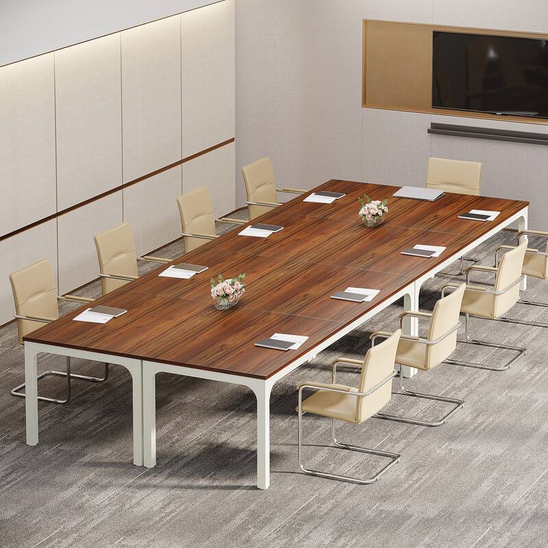 Modern Office 13FT Conference Table Set of 6, Large Rectangle Meeting Table, 78.74-Inch Long Business Seminar Table