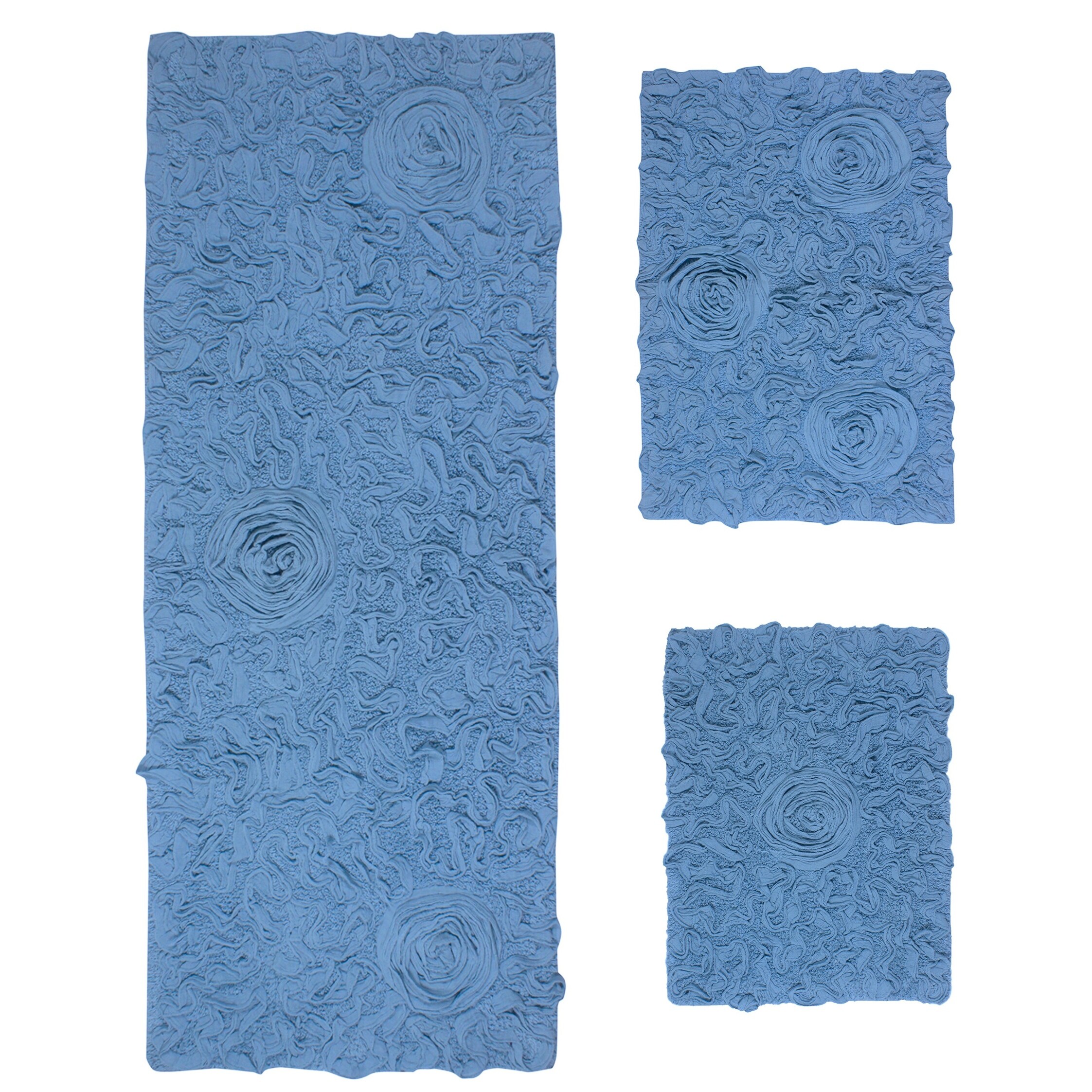 Bell Flower Collection 100% Cotton Non-Slip Bathroom Rug-image