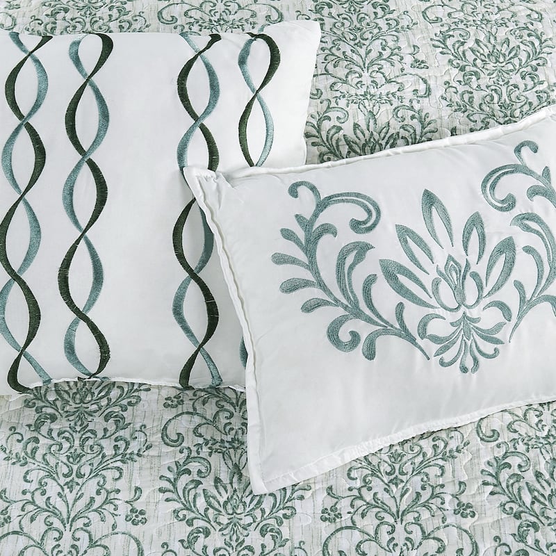 Serenta 6 Piece Mayfair Printed Microfiber Quilts Coverlet Set