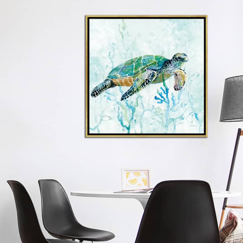 iCanvas "Sea Turtle Swim I" by Carol Robinson Framed Canvas Print