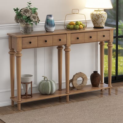 Infinitia 60" Console Table with 4 Drawers and Open Shelf