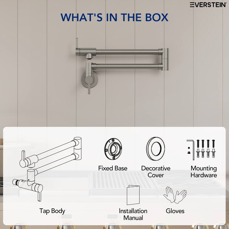 Wall Mounted Cold-Water Pot Filler,Folding Kitchen Faucet