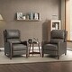 preview thumbnail 71 of 166, Brigida Multifunctional Modern Genuine Leather Nailhead Trim Recliner with Adjustable Footrest Set of 2 by HULALA HOME