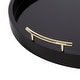 preview thumbnail 27 of 89, Kate and Laurel Lipton Round Decorative Tray with Metal Handles