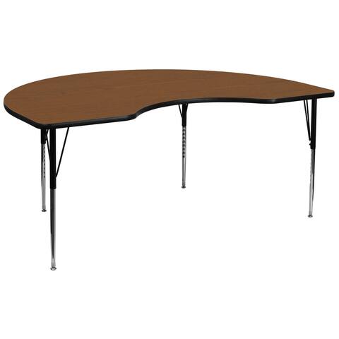 48''W x 96''L Kidney HP Laminate Activity Table - Adjustable Legs