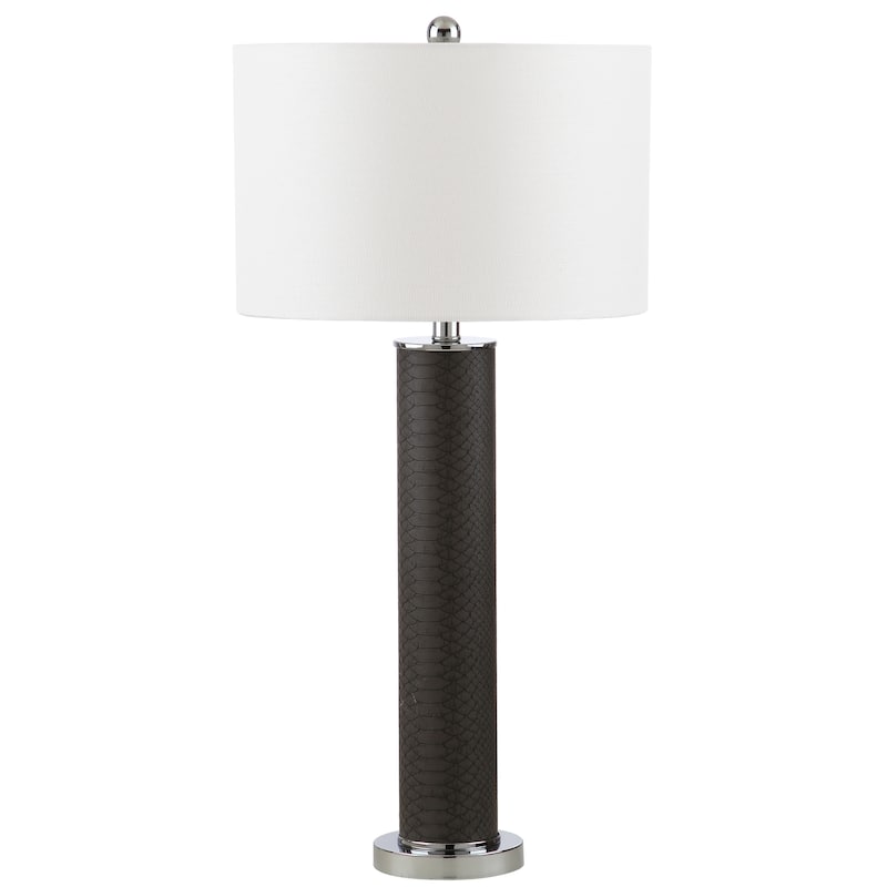 SAFAVIEH Lighting Tomika 32-inch Faux Alligator Grey Table Lamp (Set of 2) - 15"x15"x31.5" - 15Wx15Dx32H