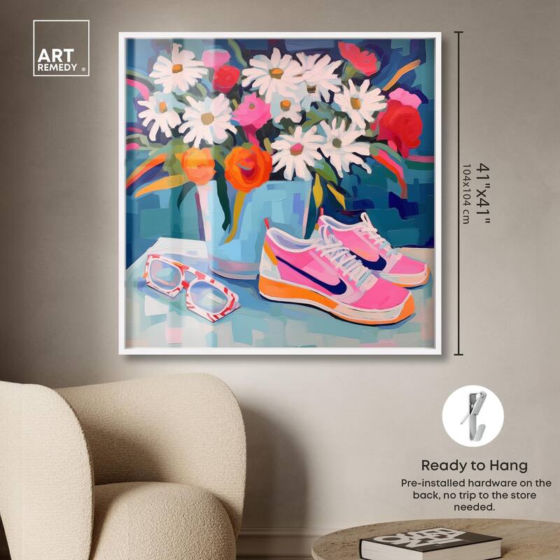 Whimsical Sneakers Flower Vase Shadowbox by Art Remedy