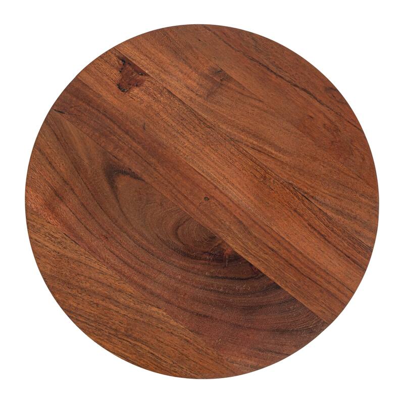Acacia Wood Serving Tray with Metal Base