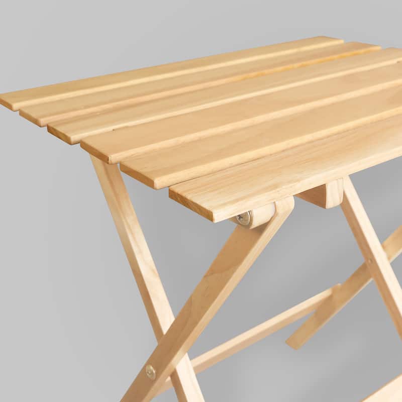 Solid Wood Portable Folding Side Table Set of 2 - 18"W x 13.75"D x 18"H