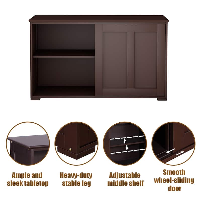 Copper Grove Okhangaron Wooden Storage Cabinet with Sliding Doors - N/A