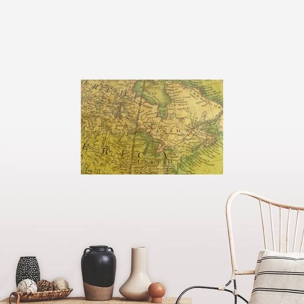 Shop Map Of Canada And United States Poster Print Overstock 16284405