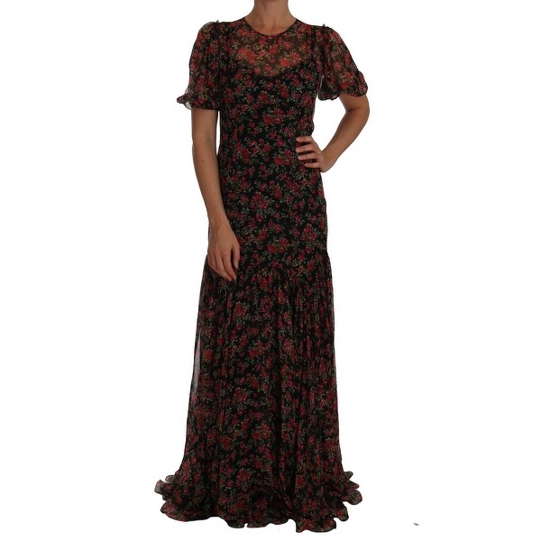 dolce and gabbana black floral dress