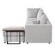 preview thumbnail 9 of 16, Large L-Shape Sectional Sofa with 2 Pillows and 2 End Tables