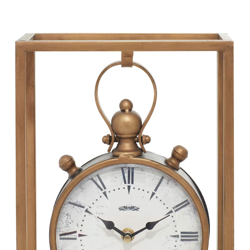 Bronze Metal Standing Stopwatch Decorative Clock
