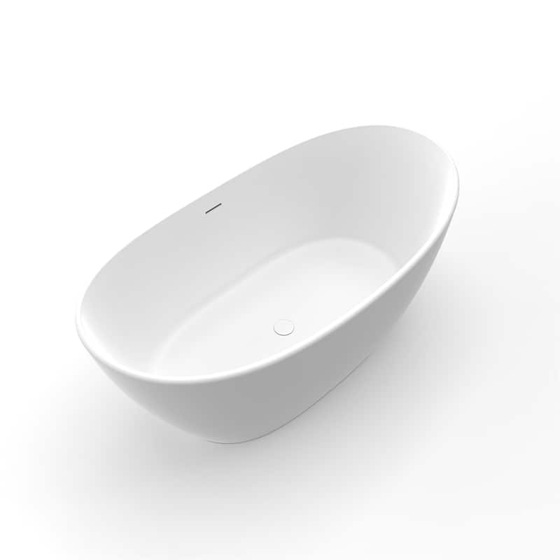 61 Inch Small Size Artificial Stone Solid Surface Freestanding Bathroom Bathtub