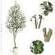 preview thumbnail 9 of 22, Artificial Olive Tree, Faux Silk Plant with White Planter, Natural Trunk & Fruits for Home or Office Decor, 1 Pack