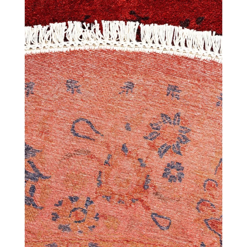 Fine Vibrance, One-of-a-Kind Hand-Knotted Area Rug - Orange, 6' 1" x 6' 1" - 6' 1" x 6' 1"