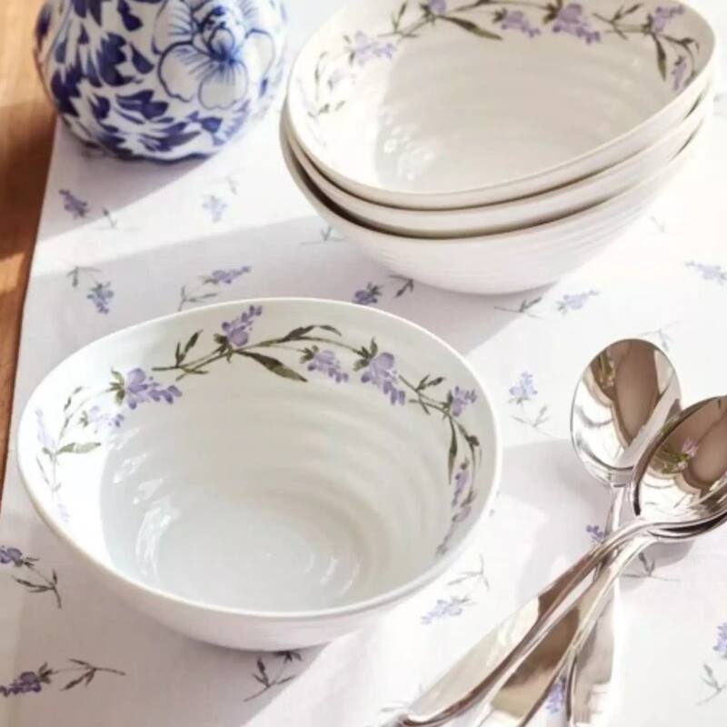 Portmeirion Set of 4 Sophie Conran Lavandula Pasta Bowls - 9.25" D x 2.25" H