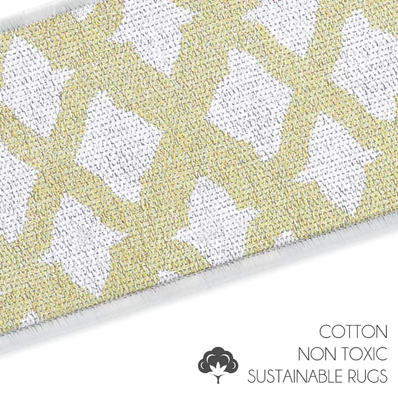 SussexHome Floral Design 9" X 28" Stair Treads - 70% Cotton Anti-Slip Carpet Strips for Indoor Stairs-with Double Adhesive Tape
