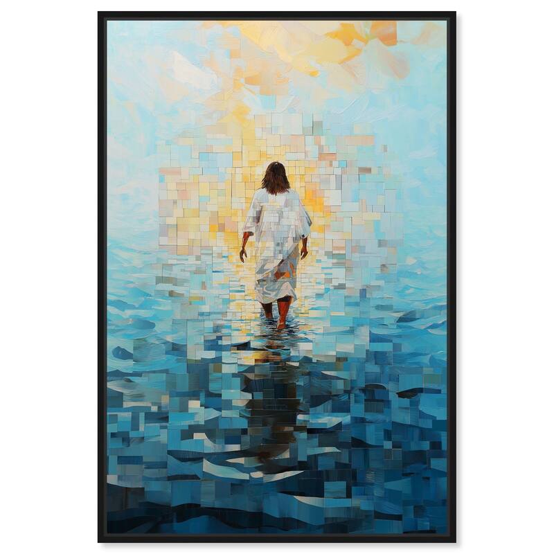 Water Walker Mosaic II Canvas by Art Remedy - Black - 30" x 45"
