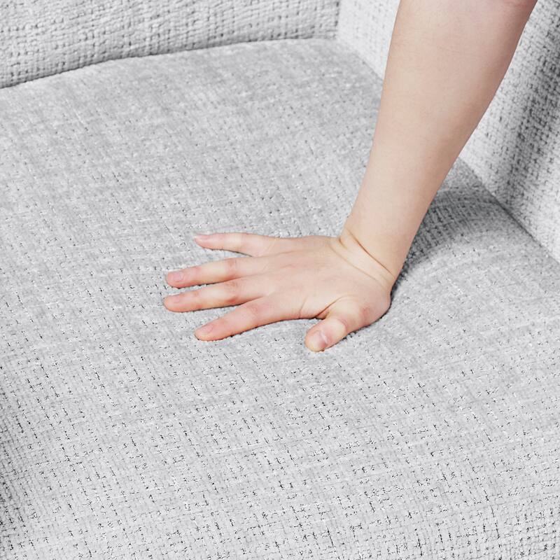 Pax 29" Chenille Swivel Chair with Ottoman - Metal Base