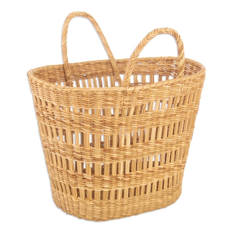 Novica Handmade Woven Treasure Natural Fiber Basket