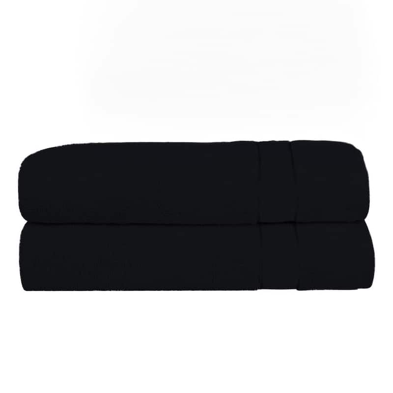 Luxurious Absorbent Zero TwistCotton 2-Piece Bath Towel 600 GSM | 27''x54'' - Black