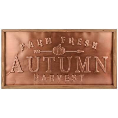 Seasonal Abode Autumn Iron Wall Sign - Copper