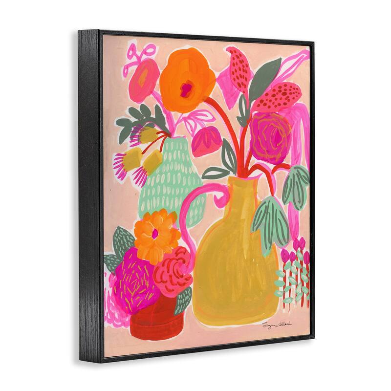 Stupell Bright Pink & Yellow Bouquet Framed Giclee Art Design By Suzanne Allard