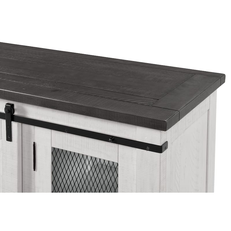 Rustic Farmhouse 65-Inch Wide Solid Wood TV Stand