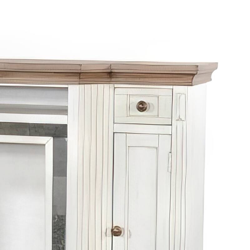 Lio TV Media Entertainment Console, Slate Inlay White Brown 72 Inch