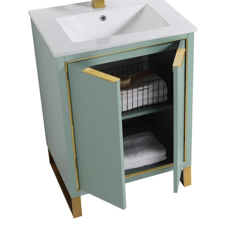Fine Fixtures Opulence Collection Bathroom Vanity with White Ceramic Sink