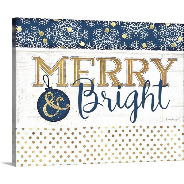 "Merry and Bright Blue" Canvas Wall Art