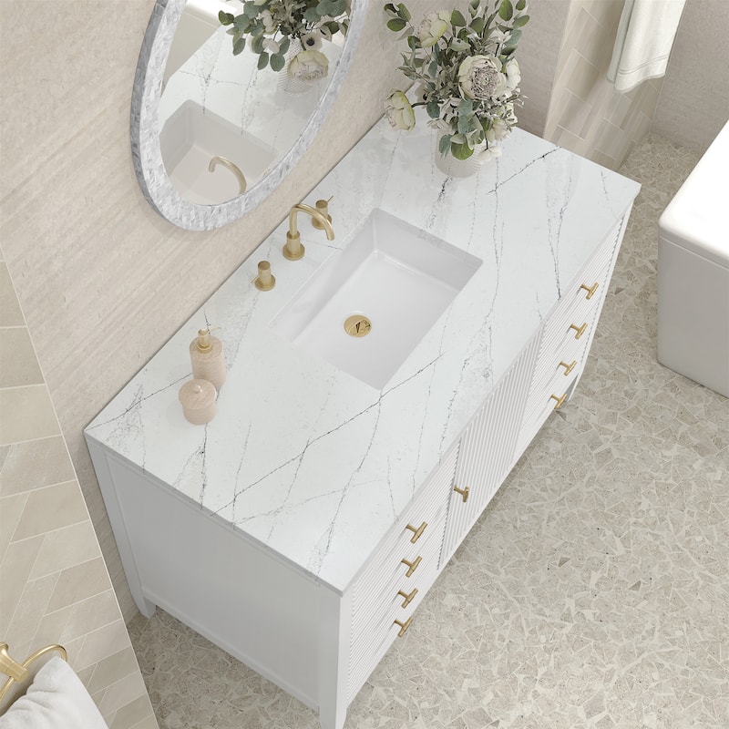 James Martin Vanities Myrrin 48" Vanity, Bright White - Ethereal Noctis