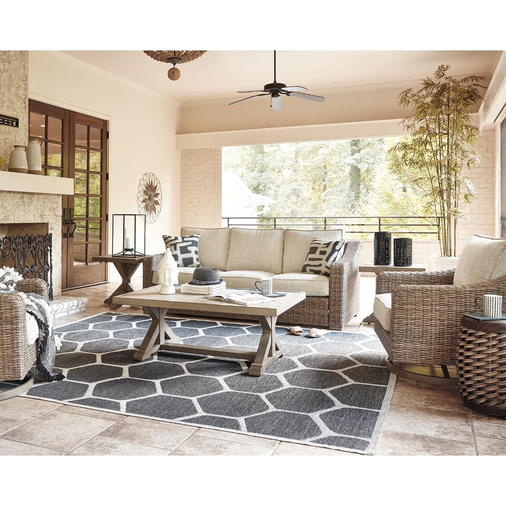 Sandestria beige outdoor sofa new arrivals