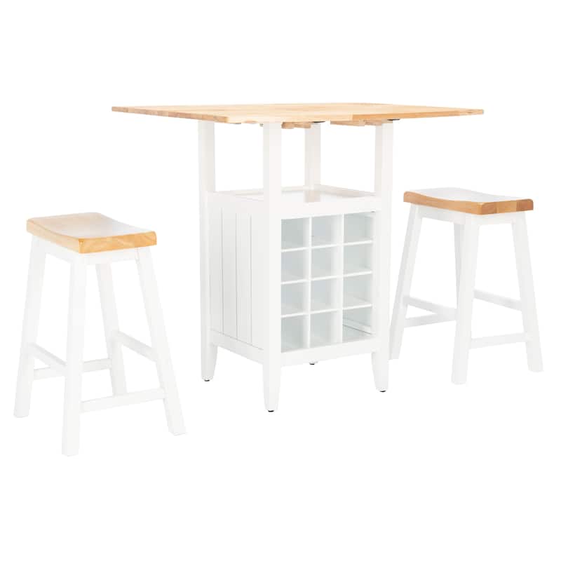 SAFAVIEH Mascha 3-Piece Set Drop Leaf Pub Table - 36" W x 36" L x 36" H - 36Wx36Dx36H