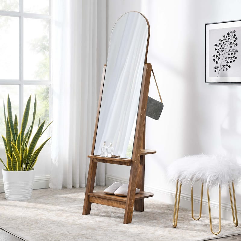 Ascend Standing Mirror - Walnut