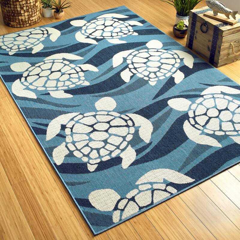 Ambrosi Sea Turtles Novelty Indoor/ Outdoor Area Rug