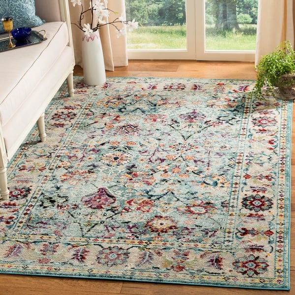 slide 2 of 50, SAFAVIEH Savannah Wenda Boho Oriental Polyester Rug 10' x 14' - Blue - Rectangle