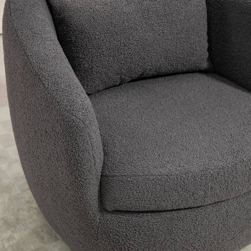 Modern Swivel Barrel Armchair with Storage