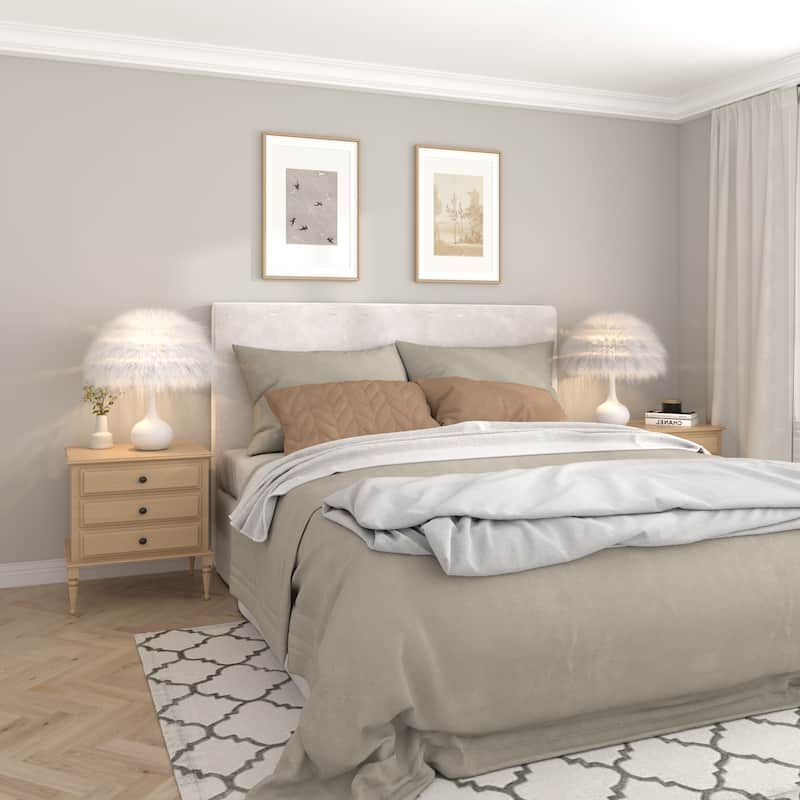 Acroma Teardrop Base Spherical Table Lamp with Feather Accents